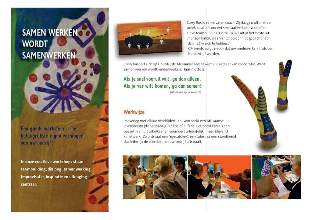 brochures Brochures CR Events: binnenkant flyer