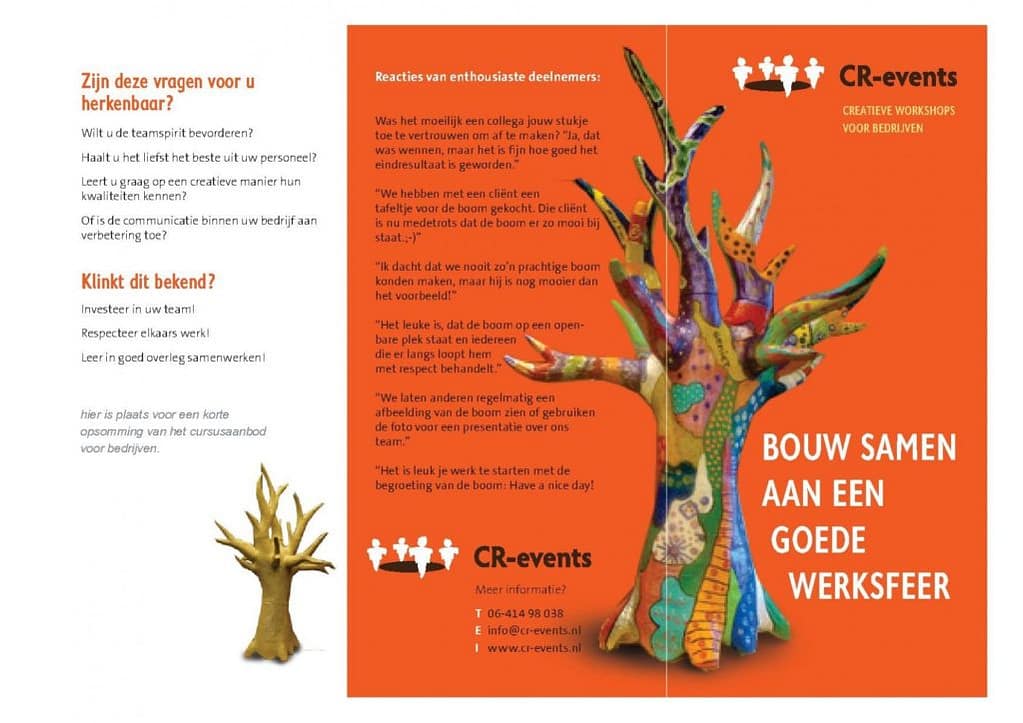 brochures brochures CR Events: buitenkant flyer
