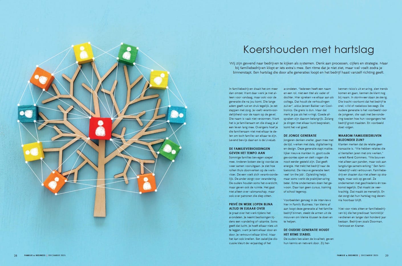 Artikel Koershouden met hartslag in magazineFamilie en business van Van Munster Media/Ran media.