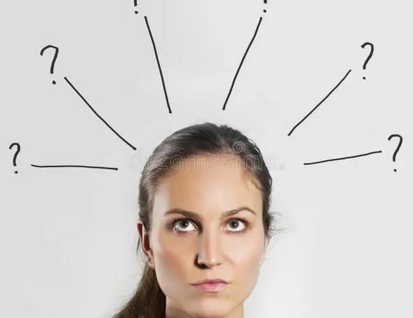 Vrouw met vraagtekens